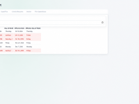 Date Calc highlights weekend dates and their effective business-day adjustments. Office Assistant date calculator showing adjusted deadline dates